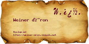Weiner Áron névjegykártya